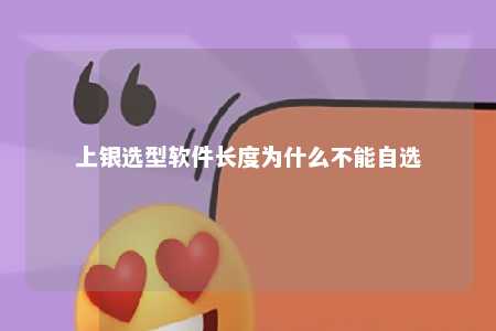 上银选型软件长度为什么不能自选 